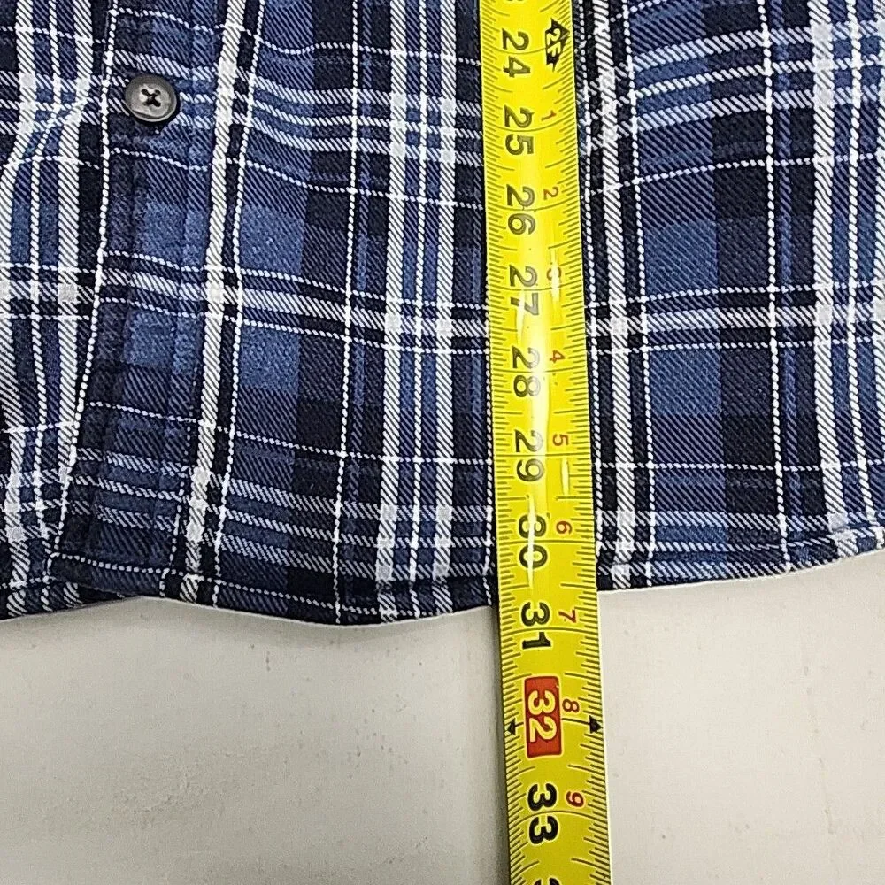Levi's Flannel Shirt Jacket Blue Plaid Sherpa Lined Men Sz XL Button Pocket